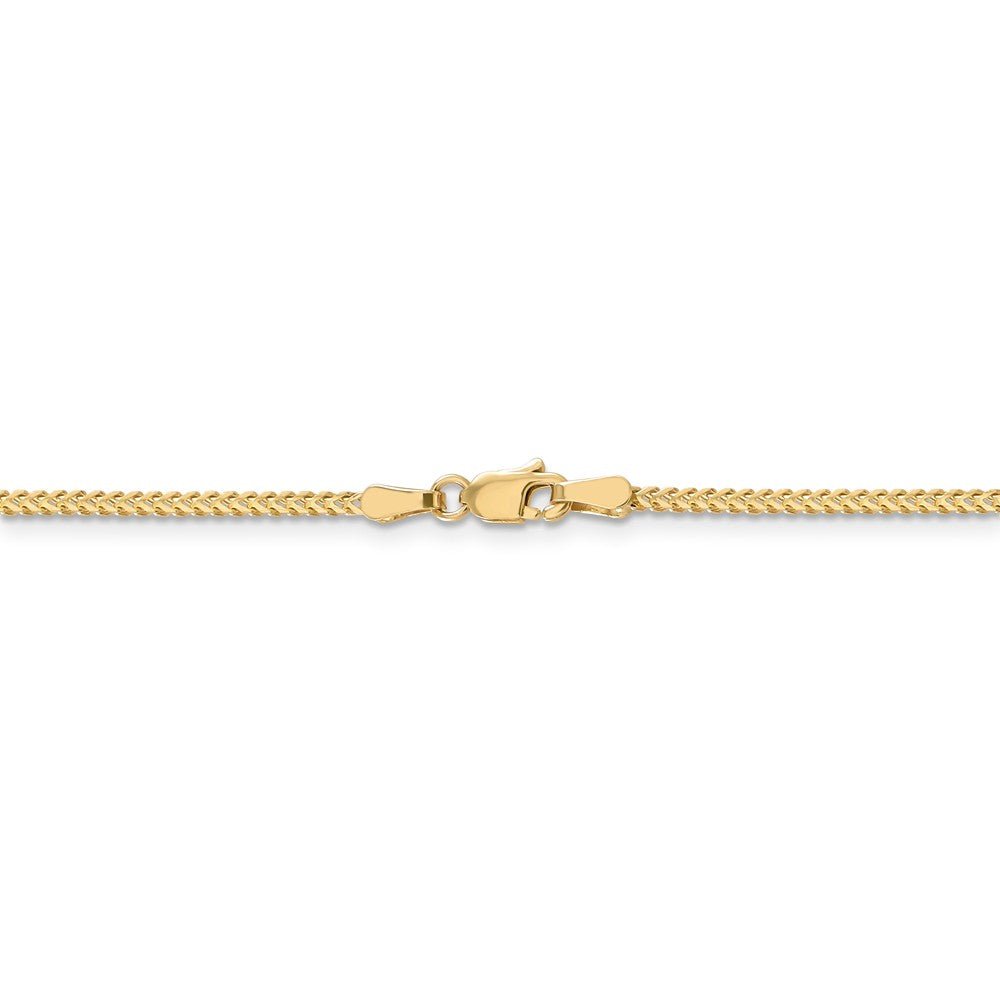 Alternate view of the 1.25mm 14k Yellow Gold Solid Franco Chain Necklace by The Black Bow Jewelry Co.