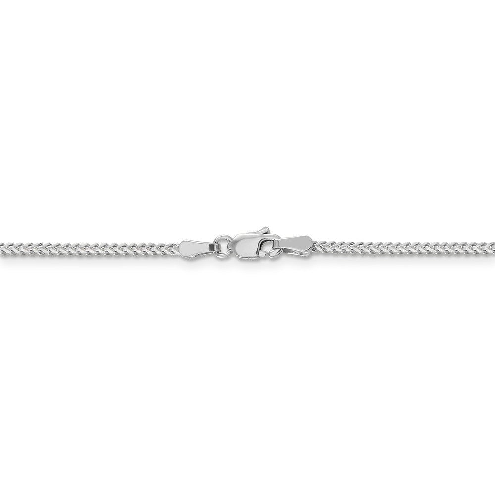 Alternate view of the 1.25mm 14k White Gold Solid Franco Chain Necklace by The Black Bow Jewelry Co.