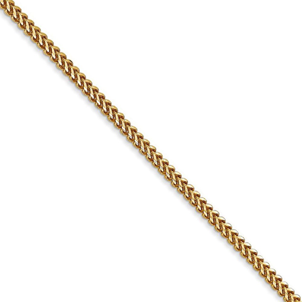 1.5mm 14k Yellow Gold Solid Franco Chain Necklace, Item C9773 by The Black Bow Jewelry Co.