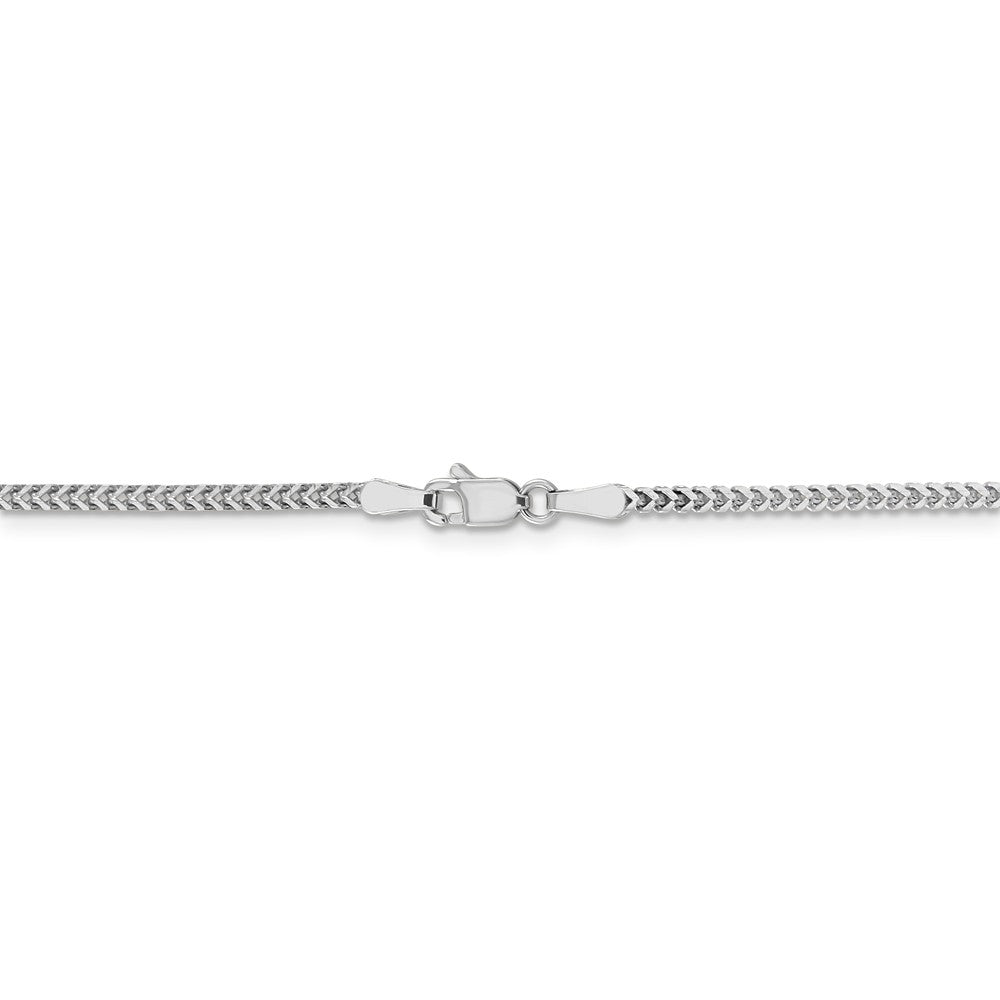 Alternate view of the 1.5mm 14k White Gold Solid Franco Chain Necklace by The Black Bow Jewelry Co.