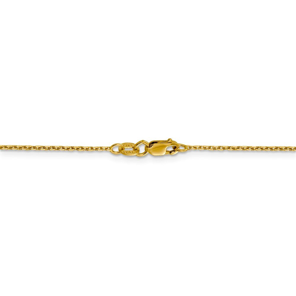Alternate view of the 1.25mm 14k Yellow Gold Diamond Cut Solid Rolo Chain Necklace by The Black Bow Jewelry Co.