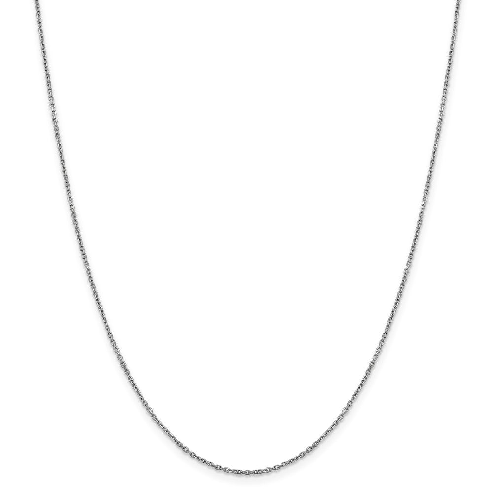 Alternate view of the 1.25mm 14k White Gold Diamond Cut Solid Rolo Chain Necklace by The Black Bow Jewelry Co.