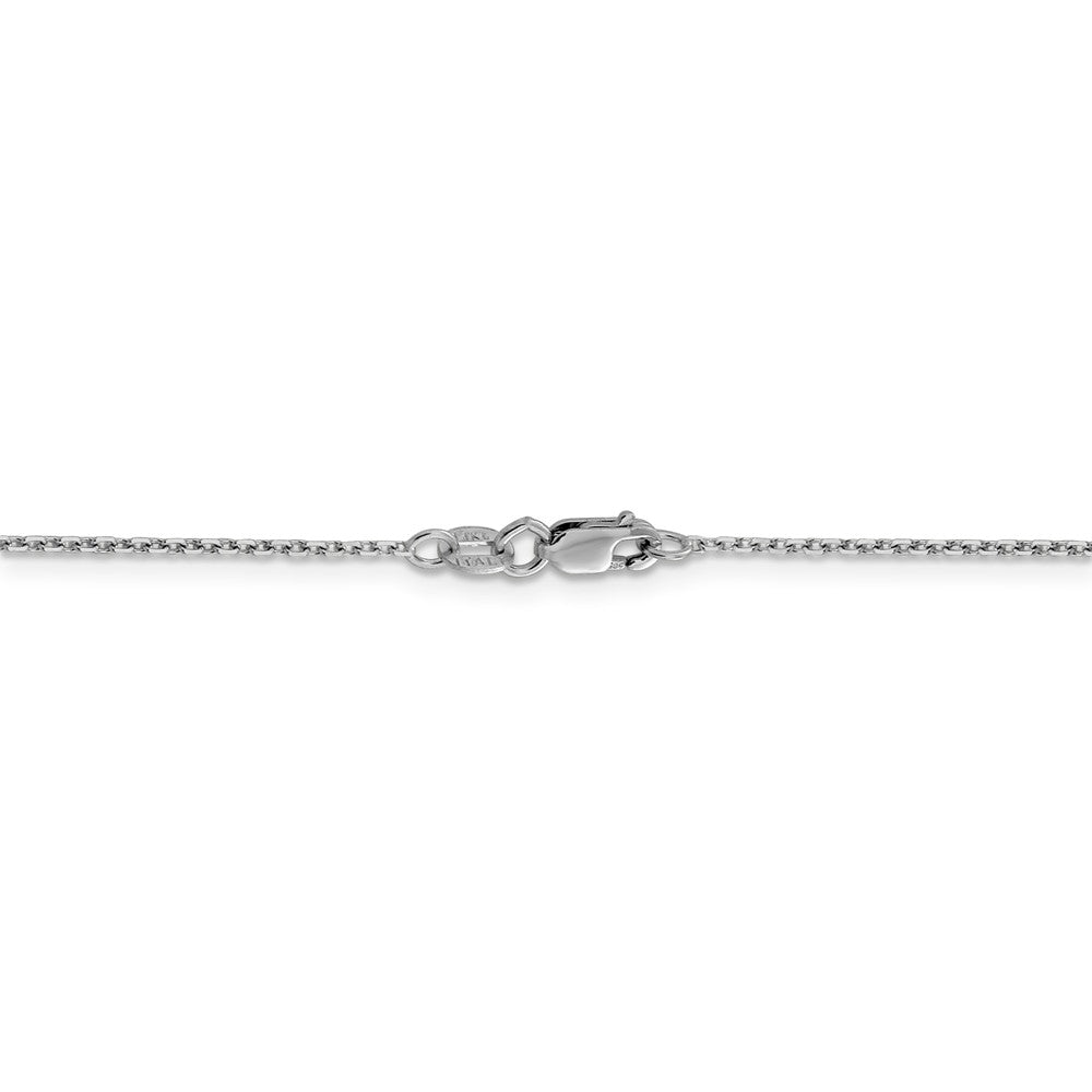Alternate view of the 1.25mm 14k White Gold Diamond Cut Solid Rolo Chain Necklace by The Black Bow Jewelry Co.