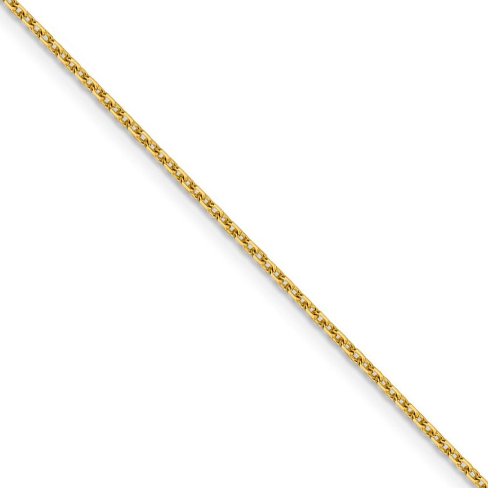 1.5mm 14k Yellow Gold Diamond Cut Solid Rolo Chain Necklace, Item C9780 by The Black Bow Jewelry Co.