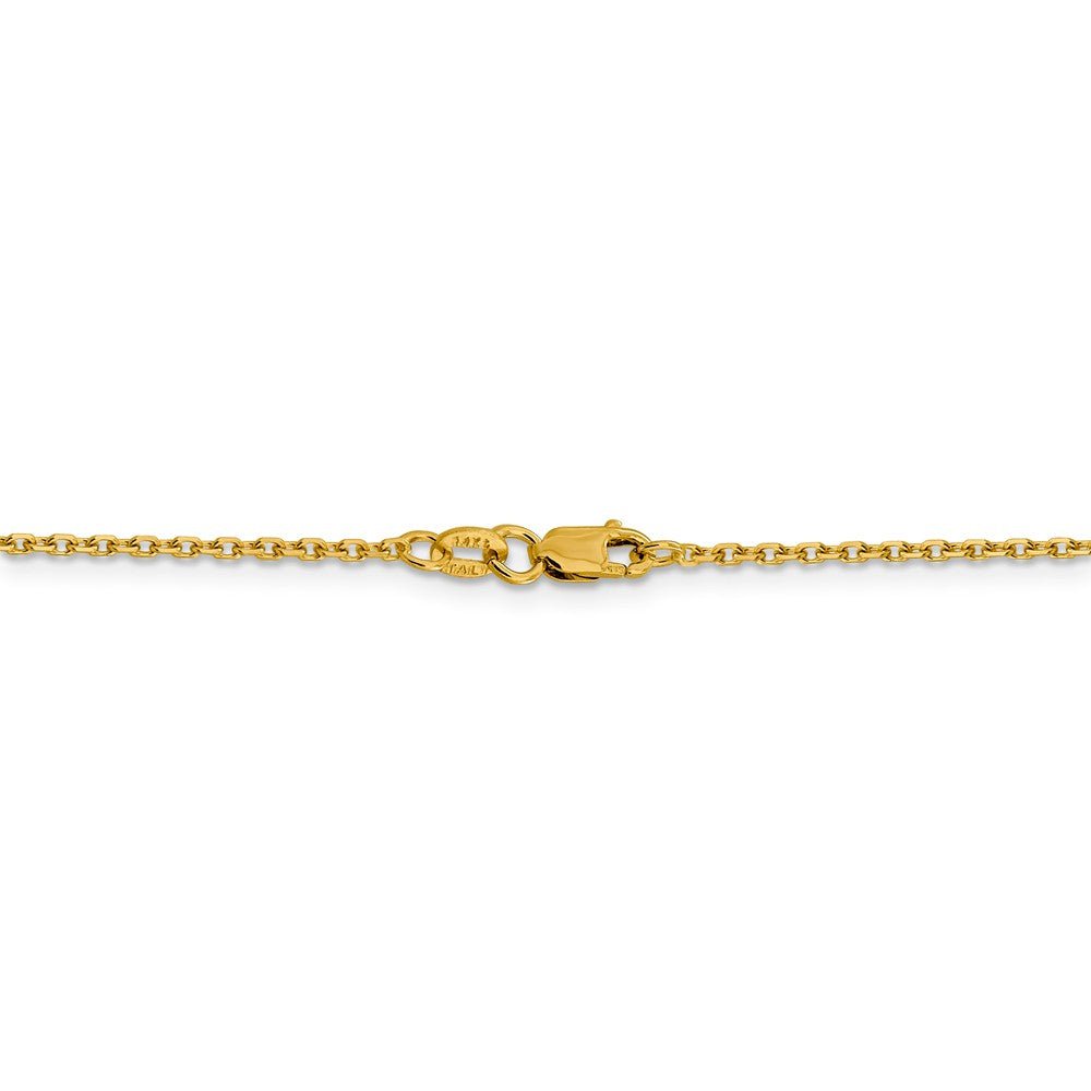 Alternate view of the 1.5mm 14k Yellow Gold Diamond Cut Solid Rolo Chain Necklace by The Black Bow Jewelry Co.