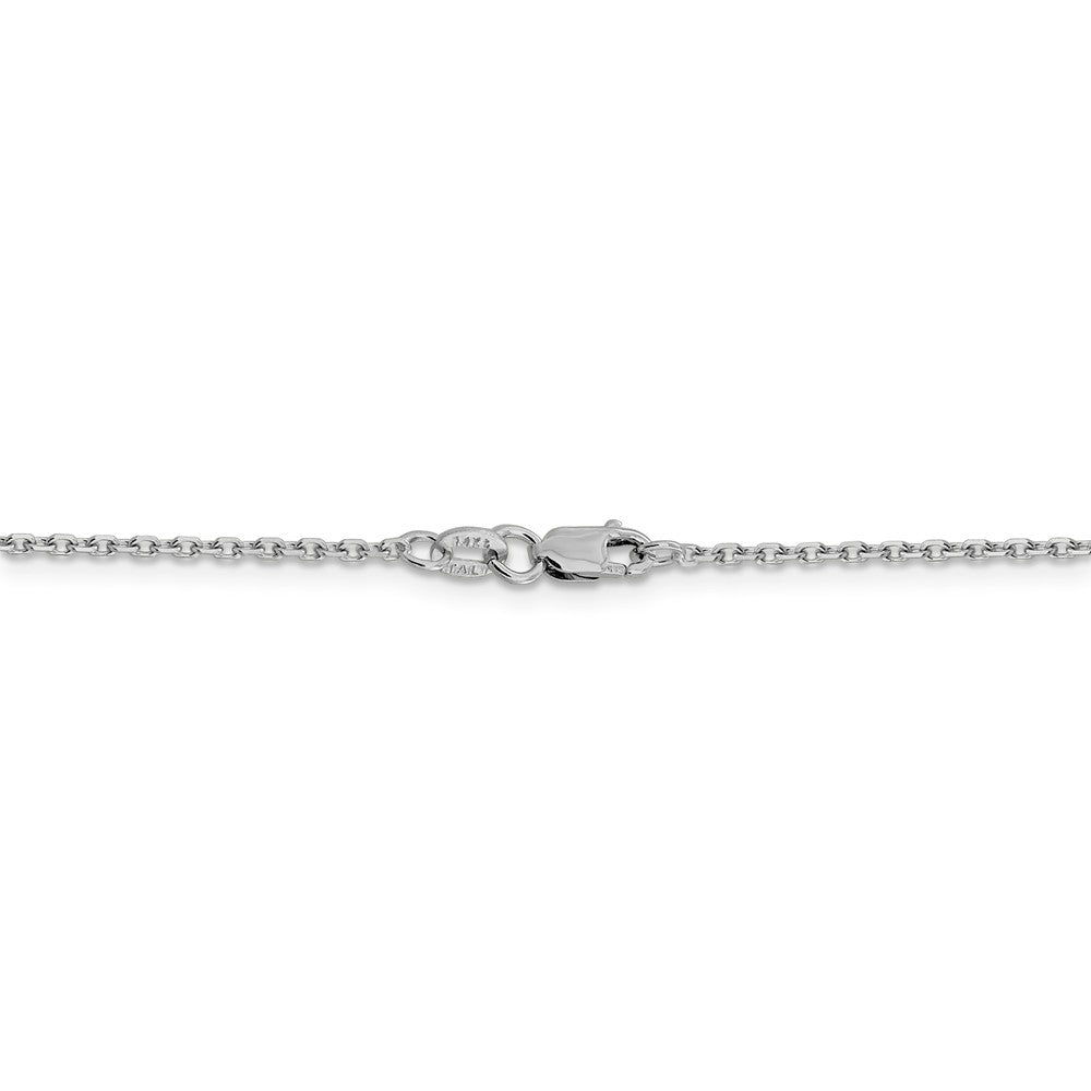 Alternate view of the 1.5mm 14k White Gold Diamond Cut Solid Rolo Chain Necklace by The Black Bow Jewelry Co.