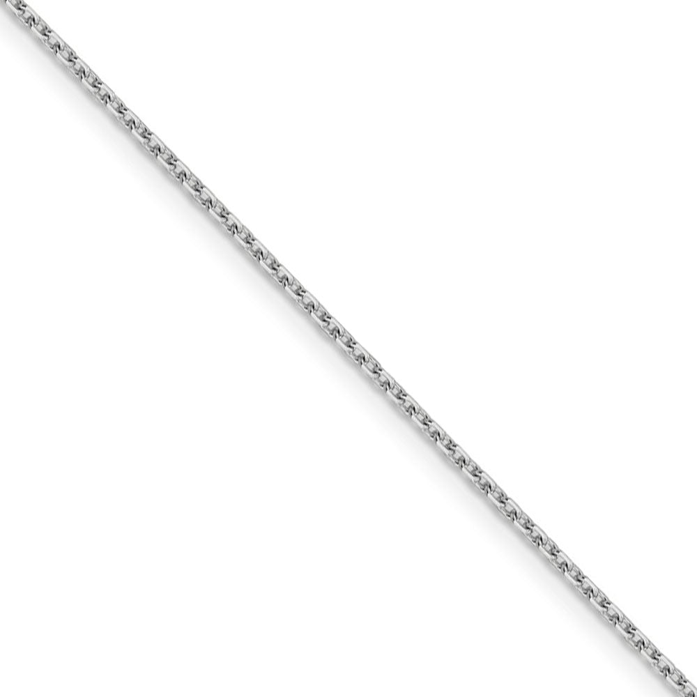 1.5mm 14k White Gold Diamond Cut Solid Rolo Chain Necklace