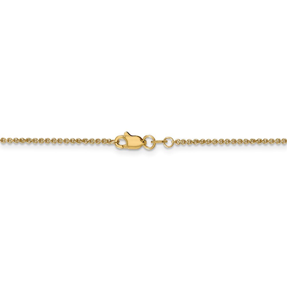 Alternate view of the 1.4mm 14k Yellow Gold Polished Round Cable Chain Necklace by The Black Bow Jewelry Co.