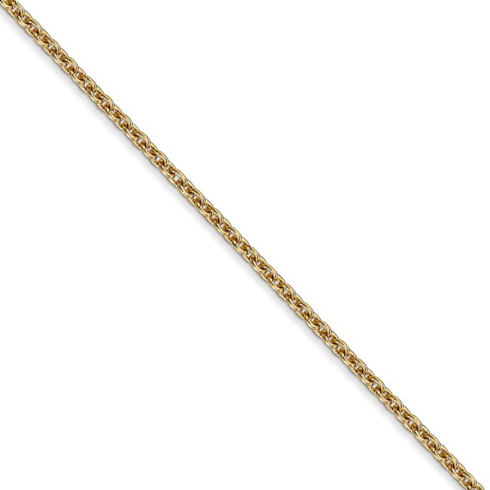 1.95mm 14k Yellow Gold Polished Round Cable Chain Necklace, Item C9788 by The Black Bow Jewelry Co.
