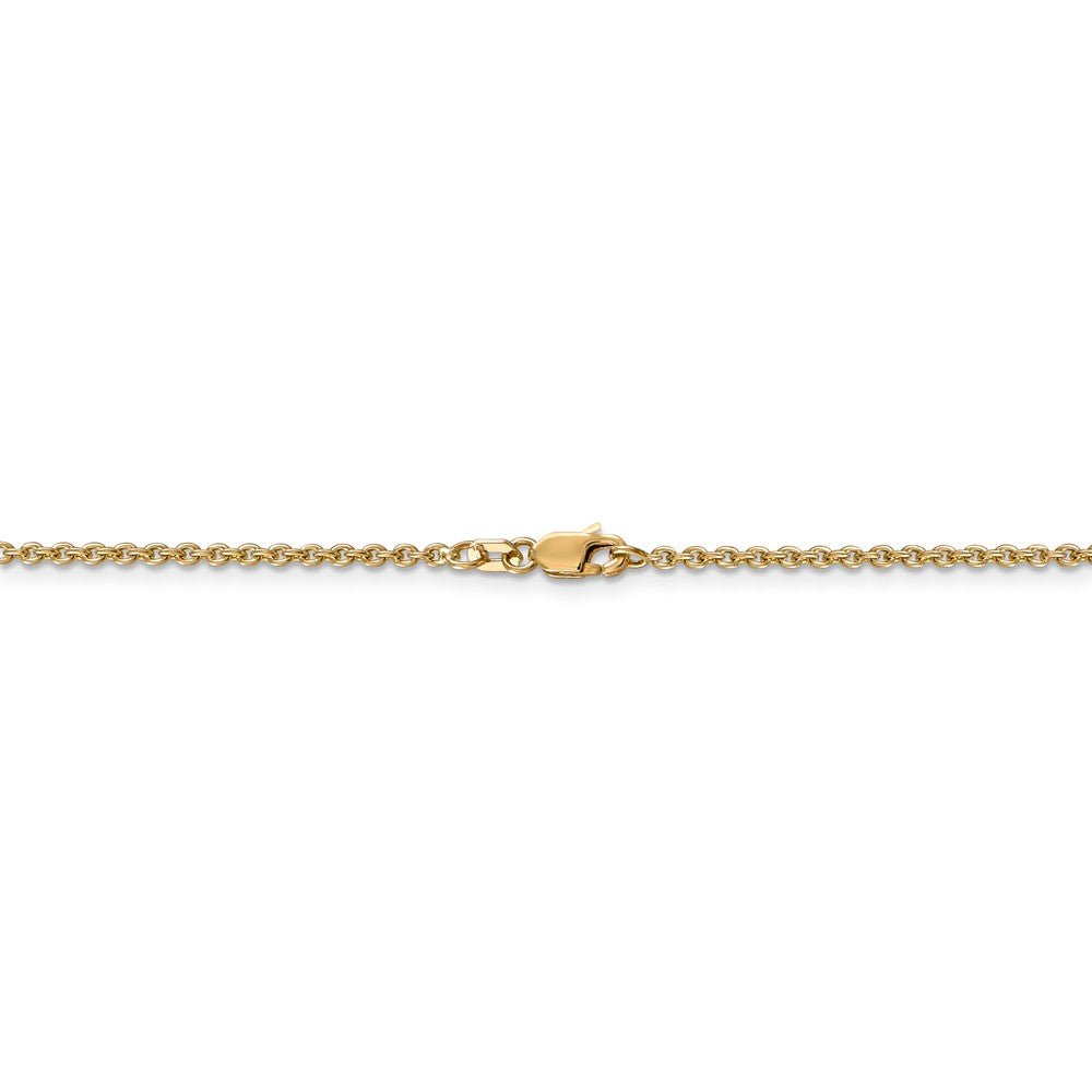 Alternate view of the 1.95mm 14k Yellow Gold Polished Round Cable Chain Necklace by The Black Bow Jewelry Co.