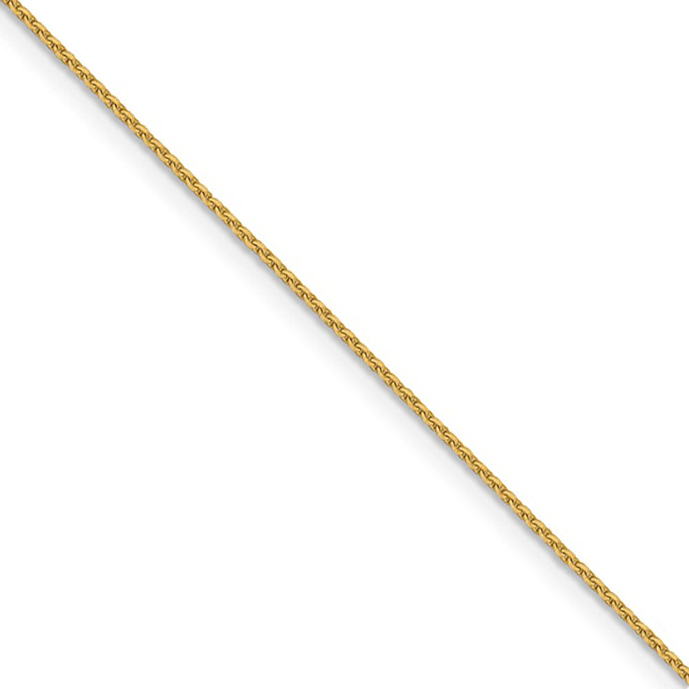 1mm 14k Yellow Gold Diamond Cut Solid Cable Chain Necklace, Item C9792 by The Black Bow Jewelry Co.