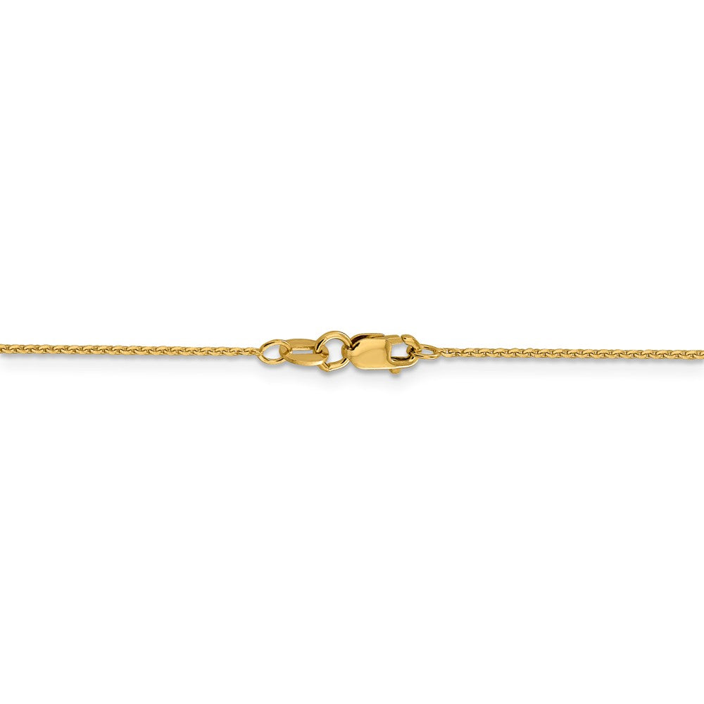 Alternate view of the 1mm 14k Yellow Gold Diamond Cut Solid Cable Chain Necklace by The Black Bow Jewelry Co.