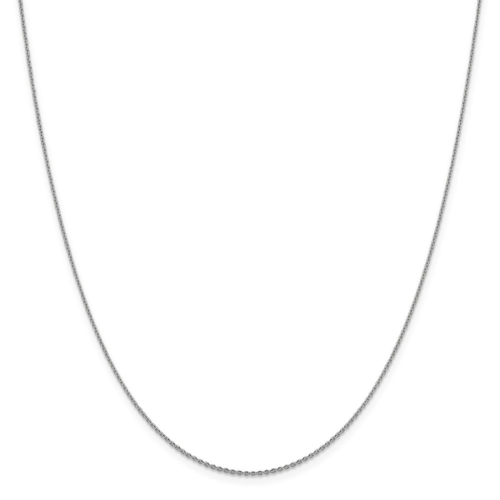 Alternate view of the 1.15mm 14k White Gold Diamond Cut Oval Open Cable Necklace Chain by The Black Bow Jewelry Co.