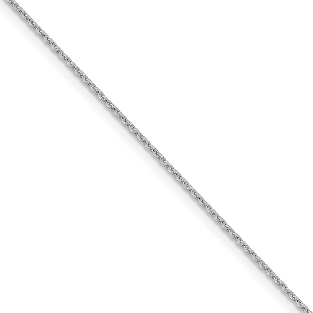 1.15mm 14k White Gold Diamond Cut Oval Open Cable Necklace Chain