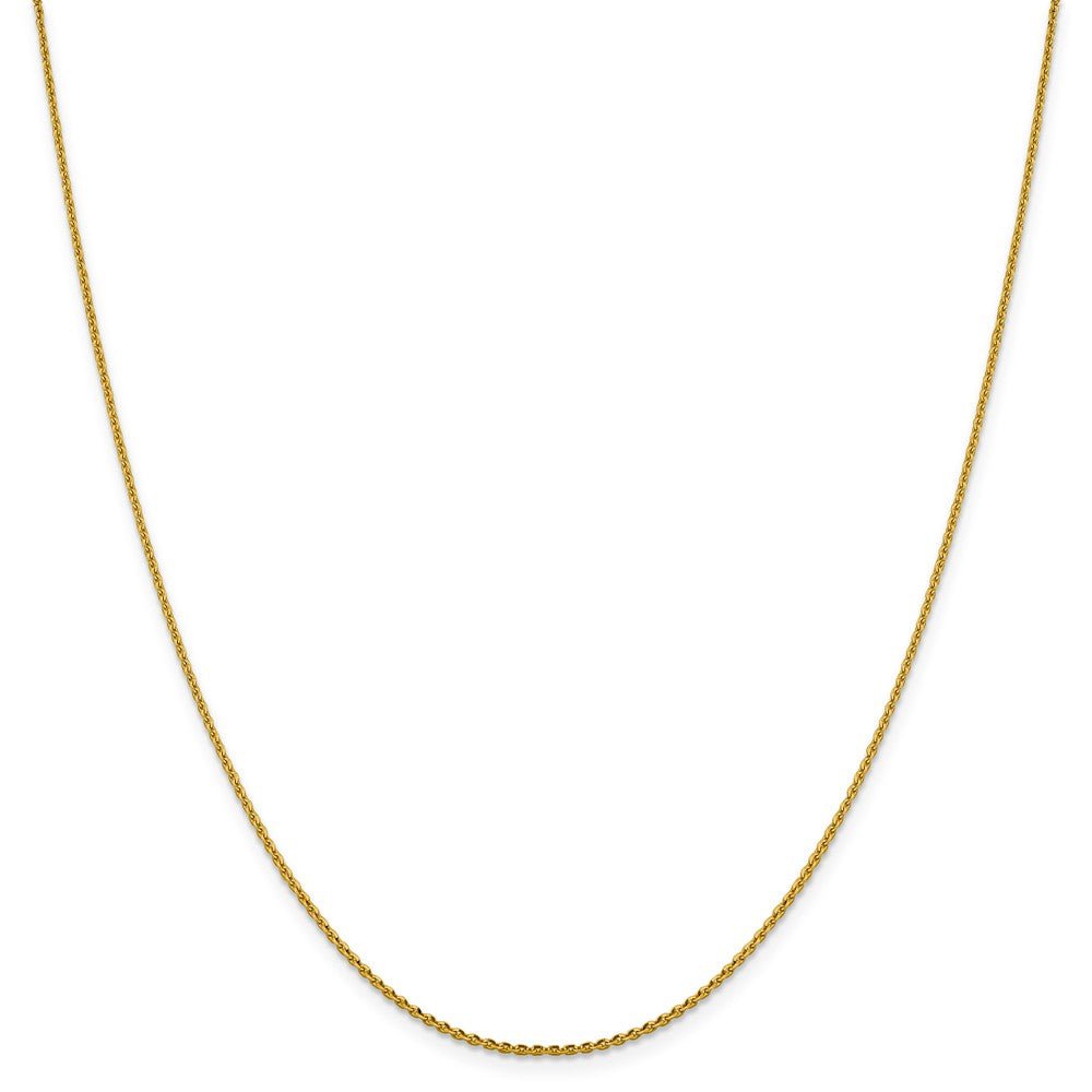 Alternate view of the 1.25mm 14k Yellow Gold Diamond Cut Oval Open Cable Necklace Chain by The Black Bow Jewelry Co.