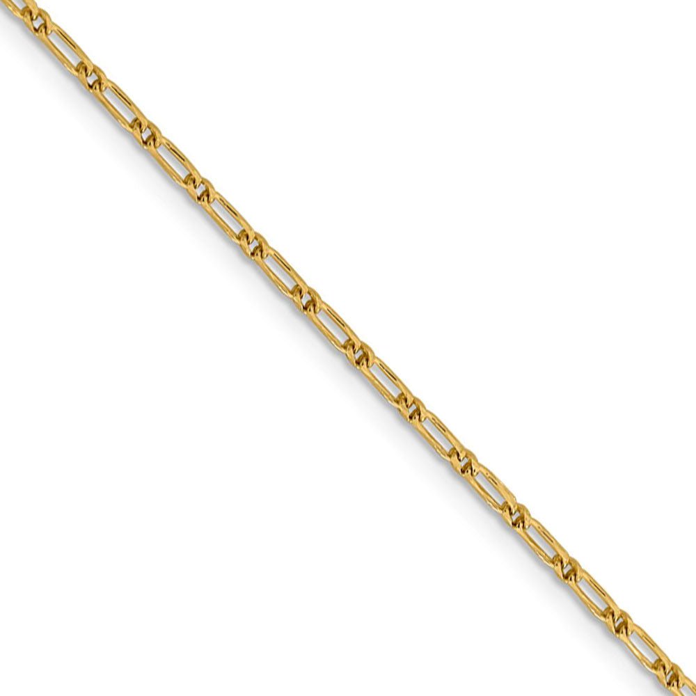 14K Yellow Gold 1mm Diamond-Cut Oval Rolo Chain 16