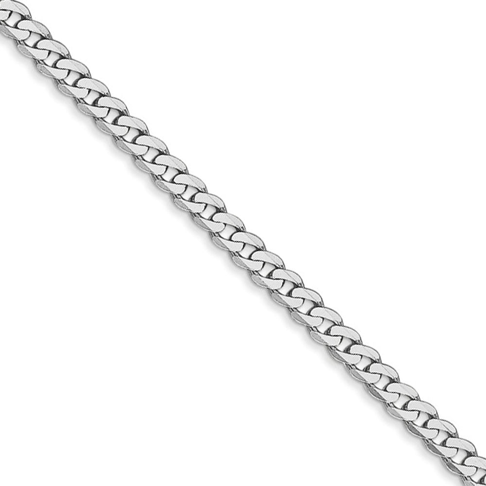 2.9mm 14k White Gold Beveled Solid Curb Chain Necklace, Item C9810 by The Black Bow Jewelry Co.