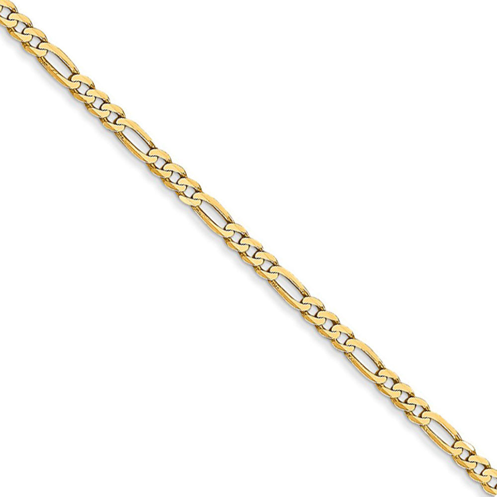 2.25mm 14k Yellow Gold Flat Figaro Necklace Chain, Item C9817 by The Black Bow Jewelry Co.
