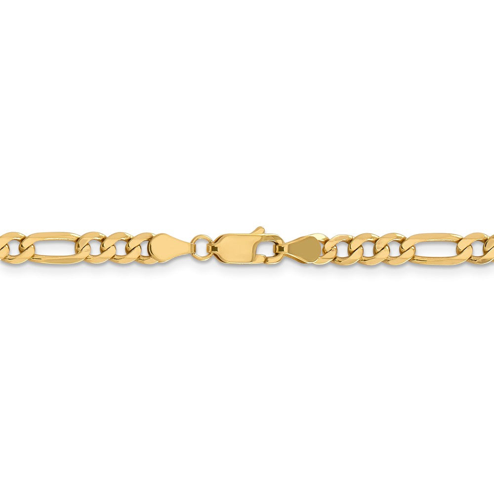Alternate view of the 4.75mm 14k Yellow Gold Flat Figaro Chain Necklace by The Black Bow Jewelry Co.