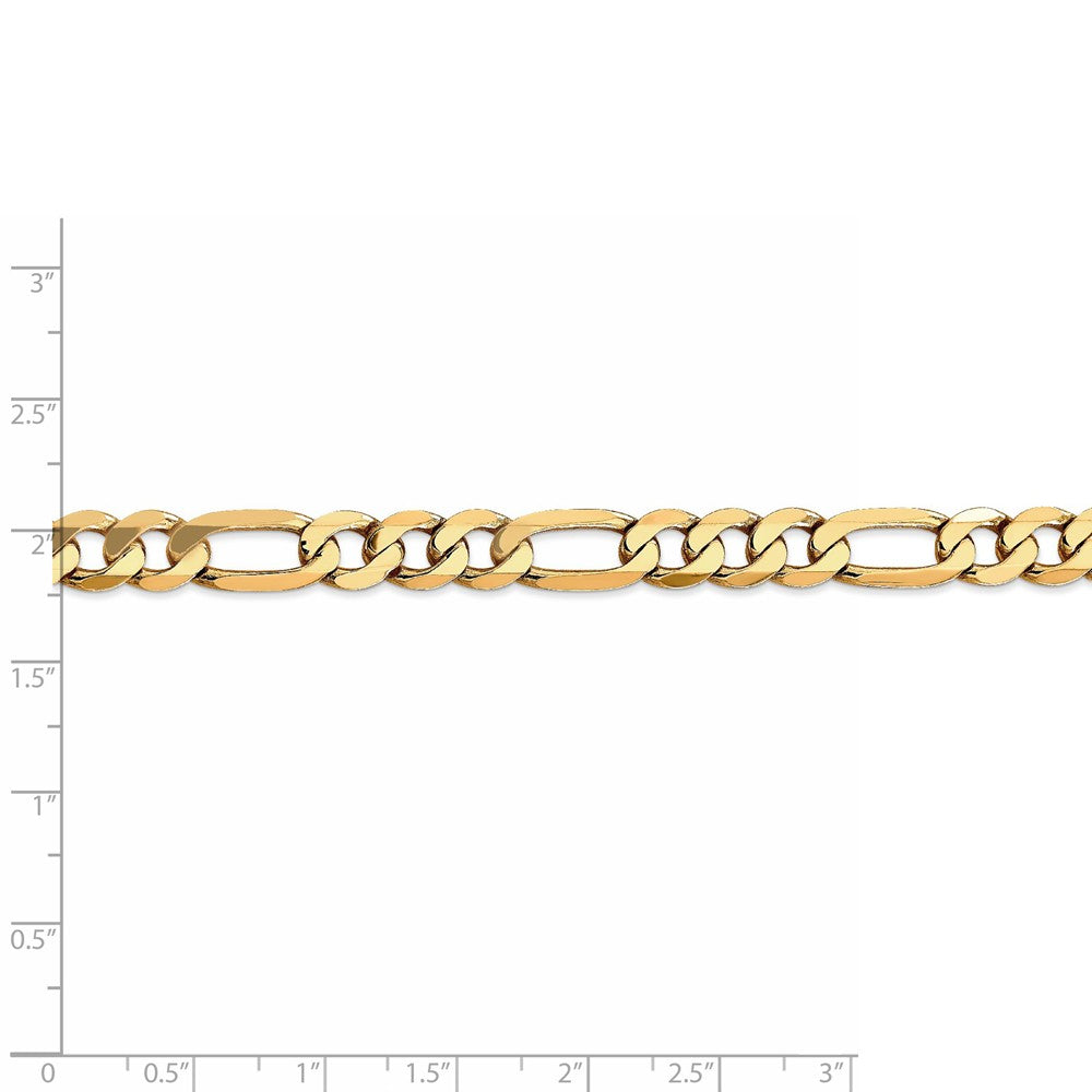 Alternate view of the Men&#39;s 7.5mm 14k Yellow Gold Flat Figaro Chain Necklace by The Black Bow Jewelry Co.