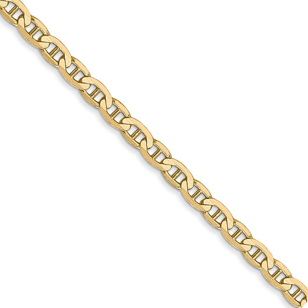 3mm 14k Yellow Gold Solid Concave Anchor Chain Necklace, Item C9822 by The Black Bow Jewelry Co.