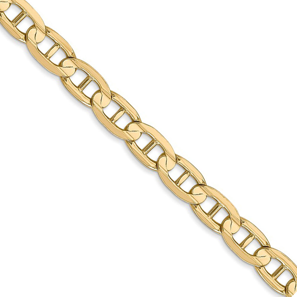 5.25mm 14k Yellow Gold Solid Concave Anchor Chain Necklace, Item C9825 by The Black Bow Jewelry Co.