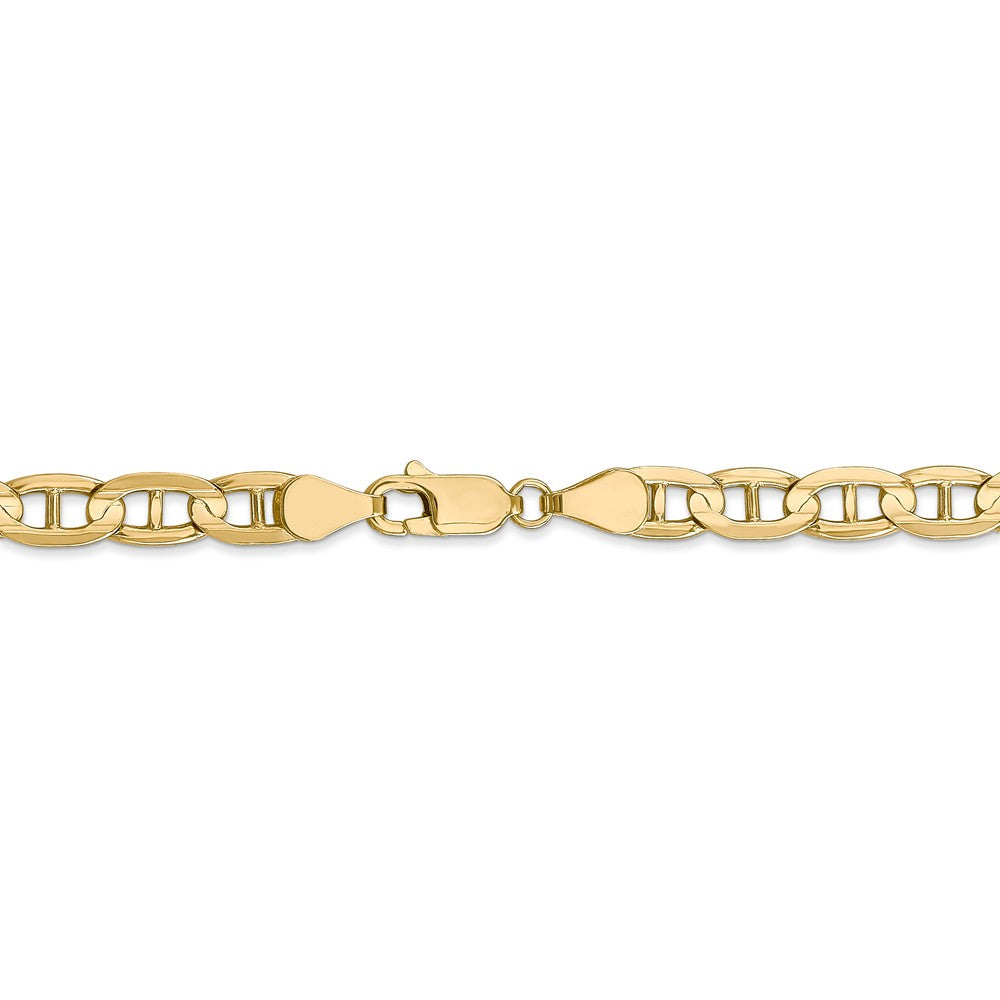 Alternate view of the 5.25mm 14k Yellow Gold Solid Concave Anchor Chain Necklace by The Black Bow Jewelry Co.