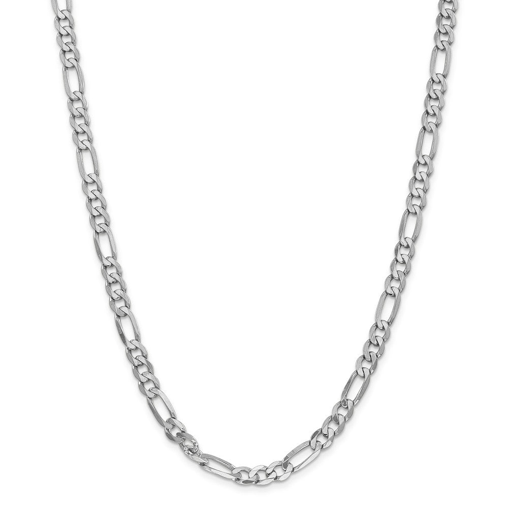 Men&#39;s 6mm 14k White Gold Flat Figaro Chain Necklace