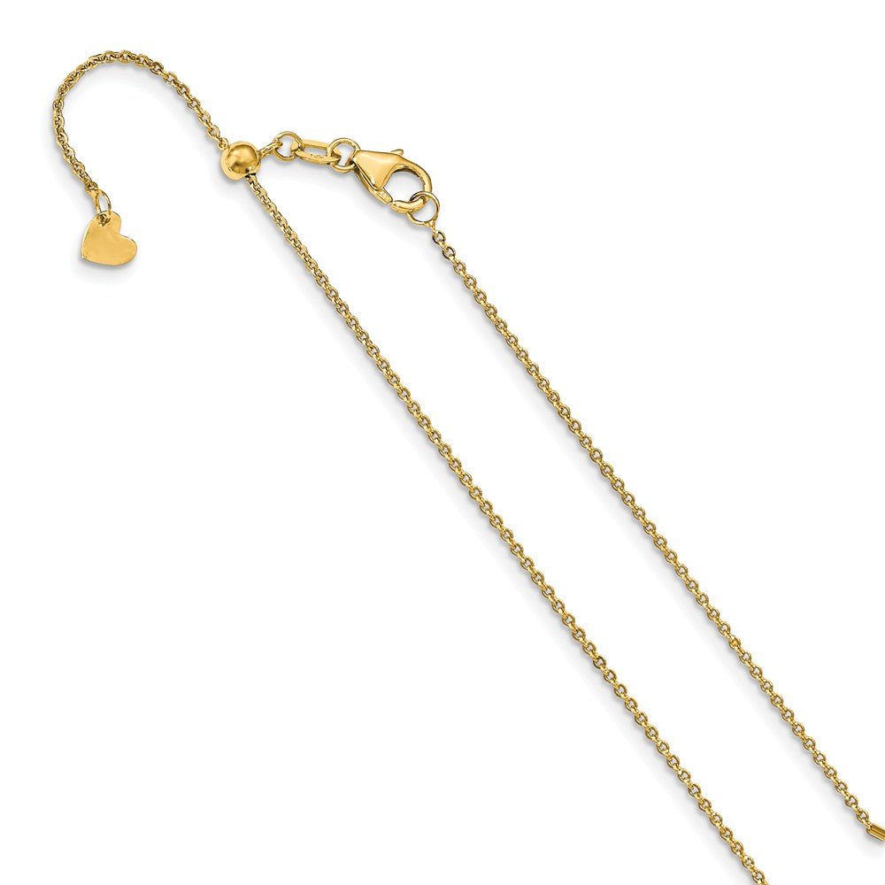1.25mm 14k Yellow Gold Adjustable Flat Cable Chain Necklace, Item C9844 by The Black Bow Jewelry Co.