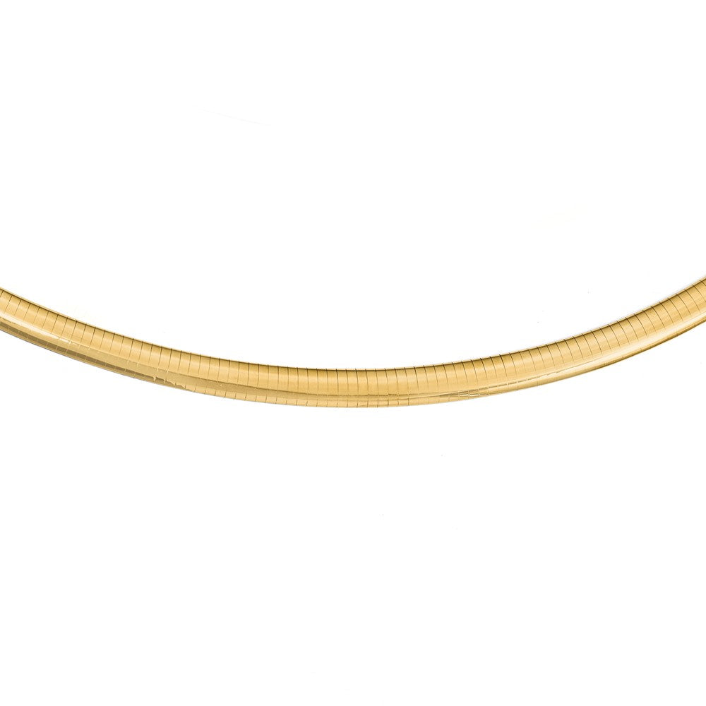 8mm 14k Yellow Gold Lightweight Domed Omega Chain Necklace, Item C9860 by The Black Bow Jewelry Co.