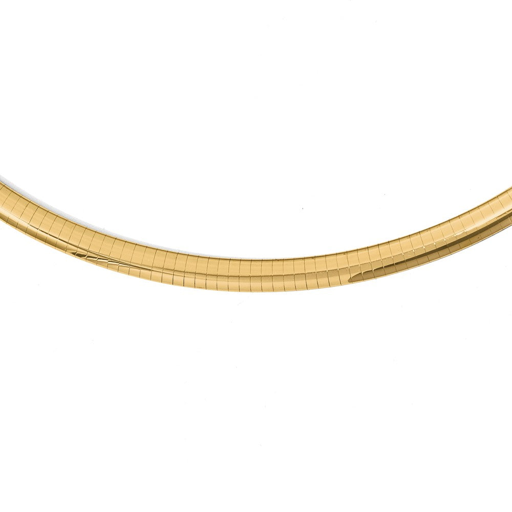 6mm 14k Yellow Gold Lightweight Domed Omega Chain Necklace The