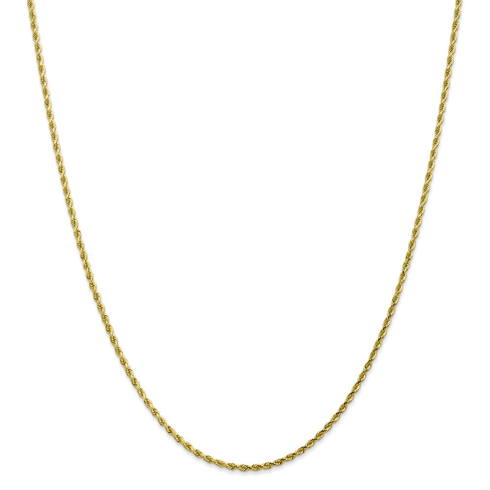 Alternate view of the 2mm 10k Yellow Gold Diamond Cut Solid Rope Chain Necklace by The Black Bow Jewelry Co.