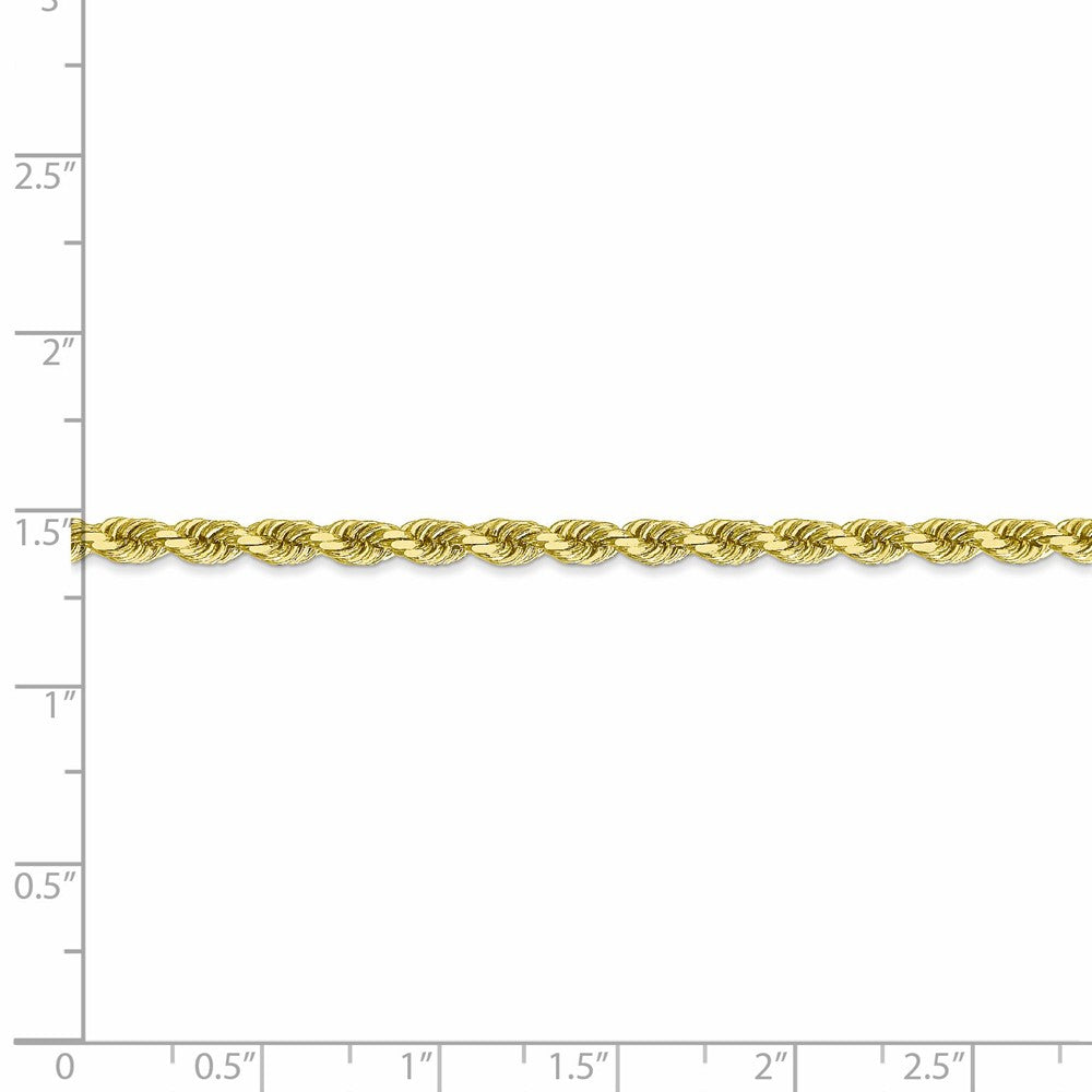 Alternate view of the 3.5mm 10k Yellow Gold Diamond Cut Solid Rope Chain Necklace by The Black Bow Jewelry Co.