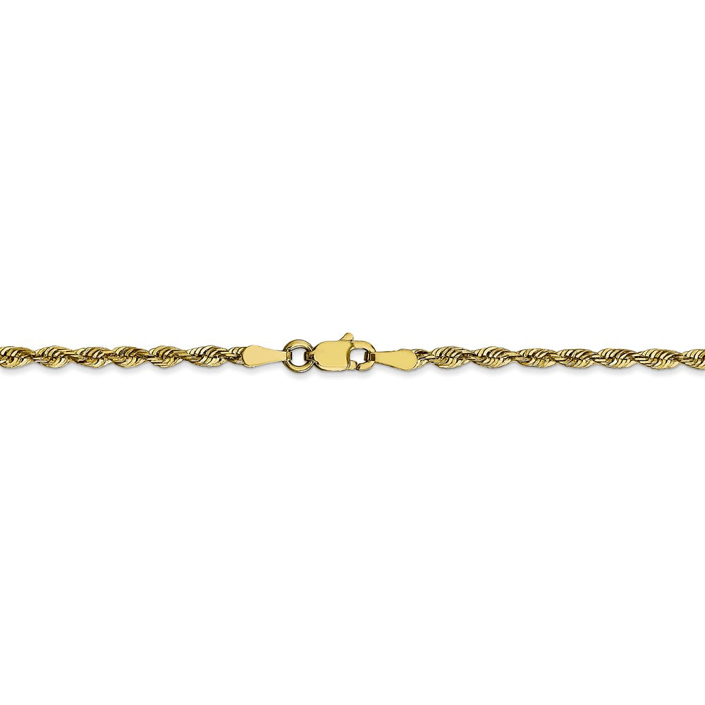 Alternate view of the 2.5mm 10k Yellow Gold Diamond Cut Hollow Rope Chain Necklace by The Black Bow Jewelry Co.