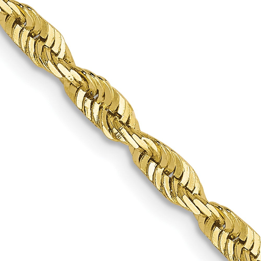 2.8mm 10k Yellow Gold Diamond-Cut Solid Rope Chain Necklace, Item C9874 by The Black Bow Jewelry Co.