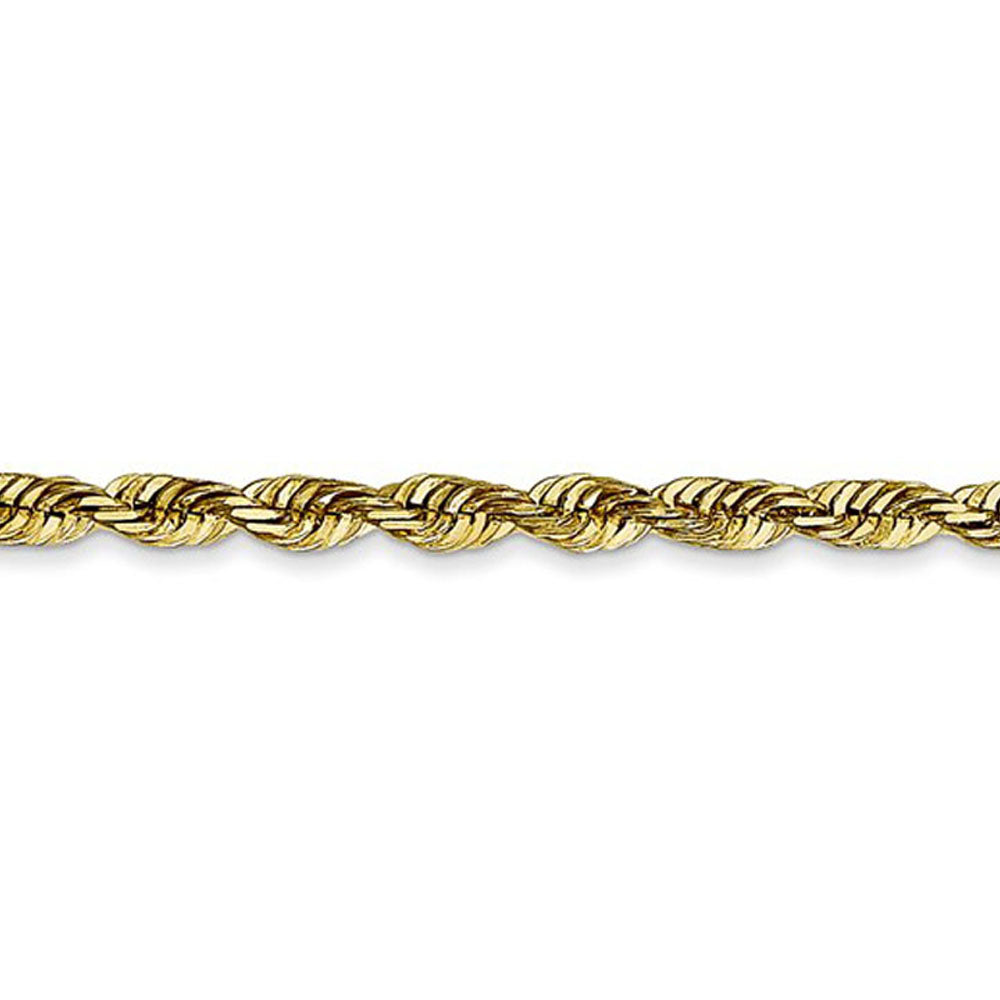 Alternate view of the 2.8mm 10k Yellow Gold Diamond-Cut Solid Rope Chain Necklace by The Black Bow Jewelry Co.