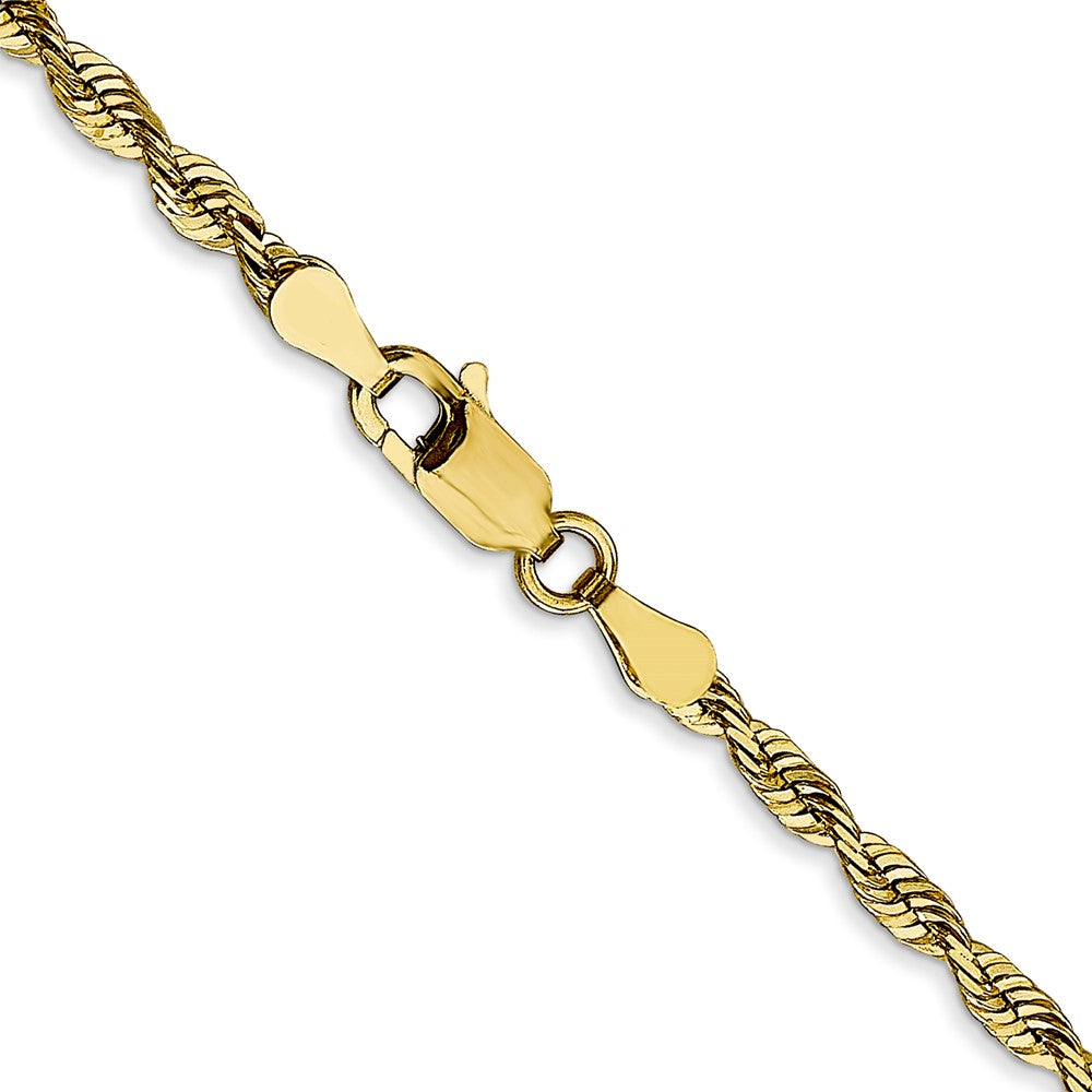 Alternate view of the 2.8mm 10k Yellow Gold Diamond-Cut Solid Rope Chain Necklace by The Black Bow Jewelry Co.