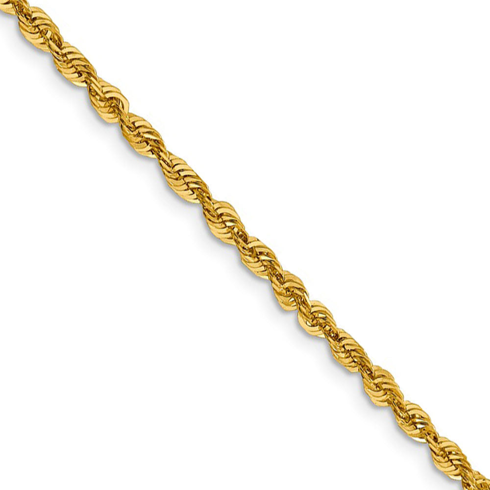 3mm 10k Yellow Gold Diamond Cut Hollow Rope Chain Necklace