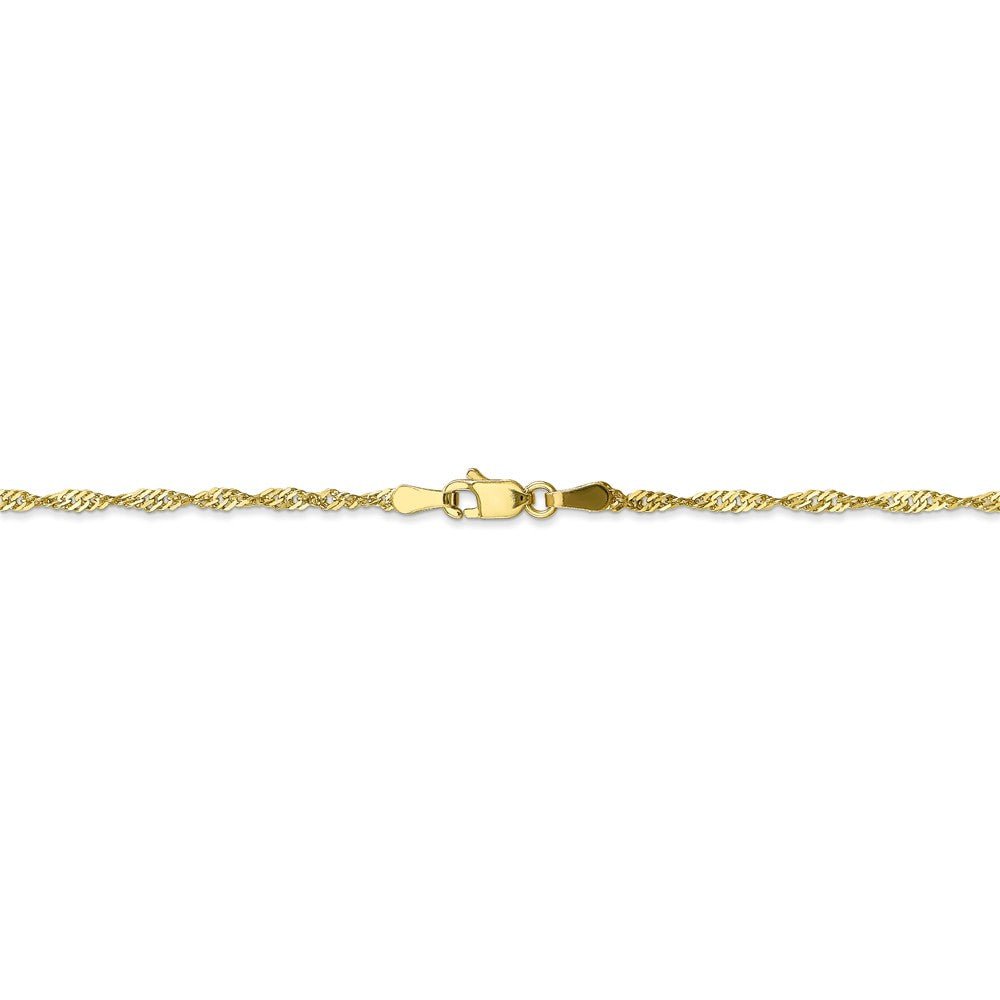 Alternate view of the 1.7mm 10k Yellow Gold Polished Singapore Chain Necklace by The Black Bow Jewelry Co.