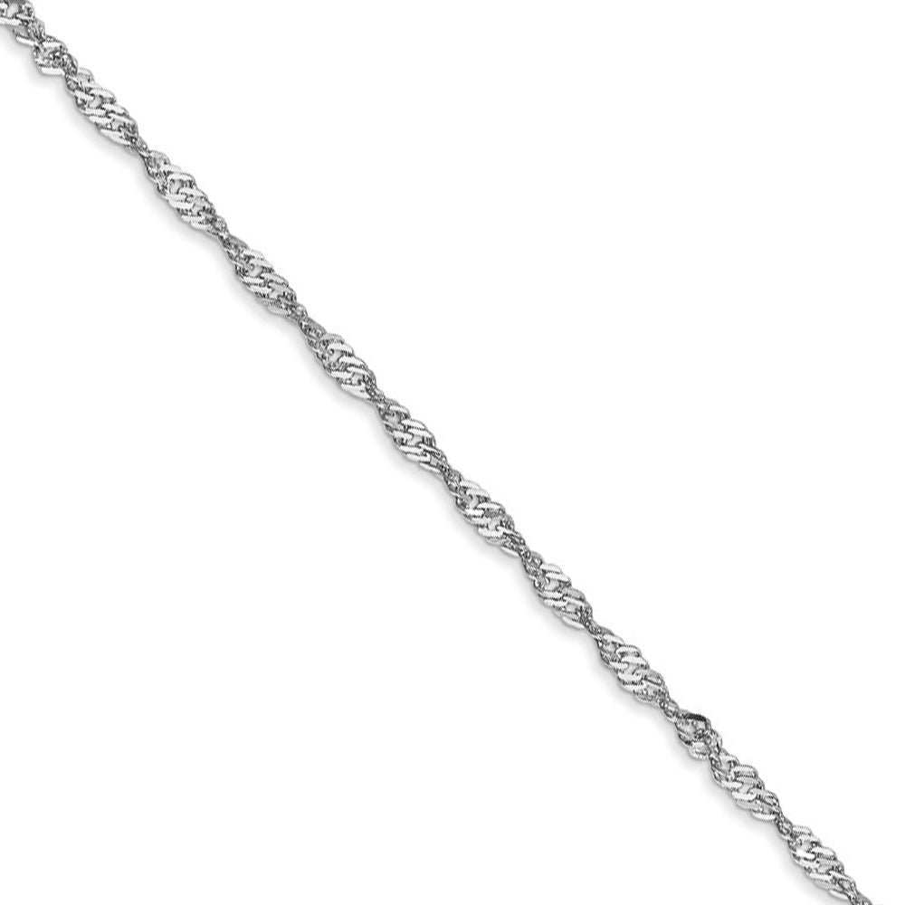 1.7mm 10k White Gold Polished Singapore Chain Necklace
