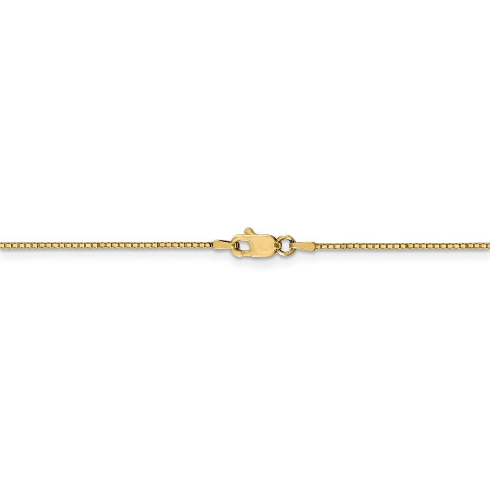 Alternate view of the 0.8mm 10k Yellow Gold Classic Box Chain Necklace by The Black Bow Jewelry Co.