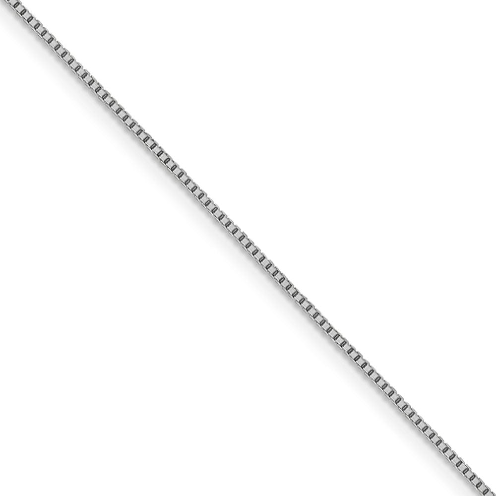 0.95mm 10k White Gold Diamond Cut Octagonal Box Chain Necklace