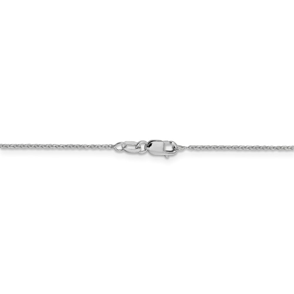 Alternate view of the 1.3mm 10k White Gold Flat Cable Chain Necklace by The Black Bow Jewelry Co.