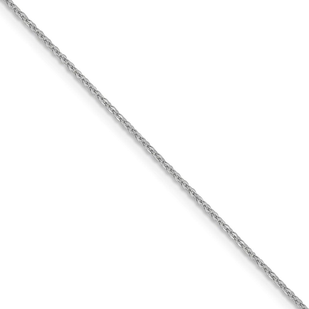 1.3mm 10k White Gold Flat Cable Chain Necklace