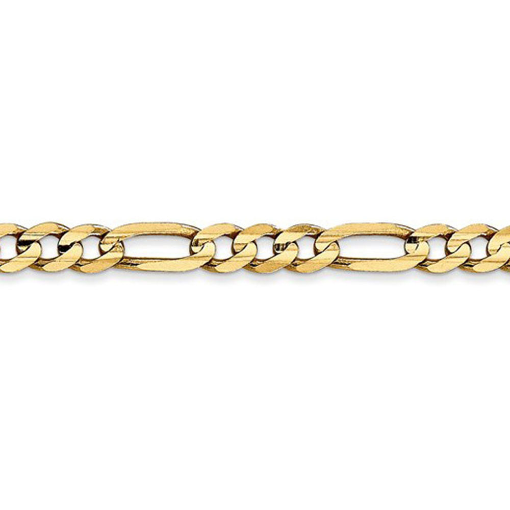 Alternate view of the 4mm 10k Yellow Gold Solid Concave Figaro Chain Necklace by The Black Bow Jewelry Co.