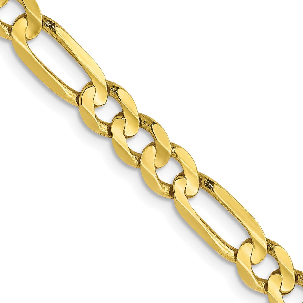 4.5mm 10k Yellow Gold Solid Concave Figaro Chain Necklace, Item C9890 by The Black Bow Jewelry Co.
