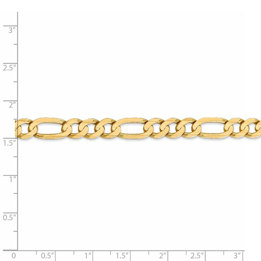 Alternate view of the Men&#39;s 6.75mm 10k Yellow Gold Solid Concave Figaro Chain Necklace by The Black Bow Jewelry Co.