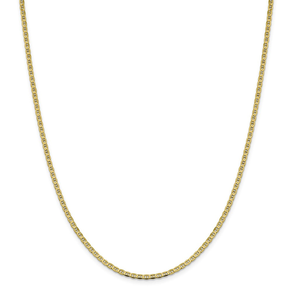 Alternate view of the 2.4mm 10k Yellow Gold Flat Anchor Chain Necklace by The Black Bow Jewelry Co.