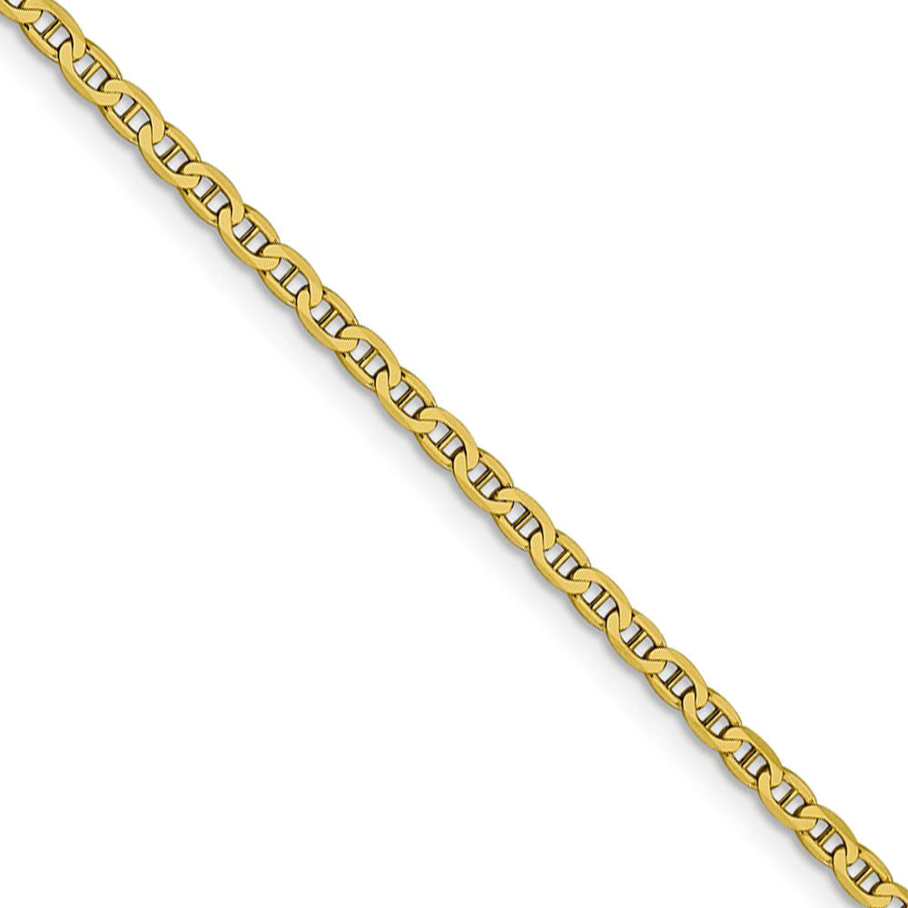 2.4mm 10k Yellow Gold Flat Anchor Chain Necklace