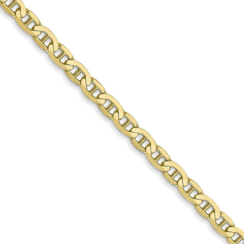 3mm 10k Yellow Gold Concave Anchor Chain Necklace